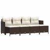 vidaXL Set comedor de jard&iacute;n 5 piezas y cojines rat&aacute;n sint&eacute;tico marr&oacute;n