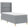 vidaXL Cama tipo Box Spring con tiras LED Gris Claro 80 x 200 cm tela
