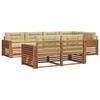 vidaXL Conjunto de sof&aacute;s de exterior 7 uds. Natural y Beige