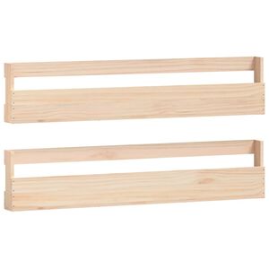 vidaXL Estantes para zapatos de pared 2 uds madera de pino 110x9x23 cm