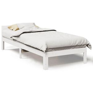 vidaXL Cama sin colch&oacute;n madera maciza de pino blanca 80x200 cm