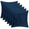 vidaXL Coj&iacute;n decorativo 6 uds. HEERLEN Azul marino 40 x 40 cm Franela