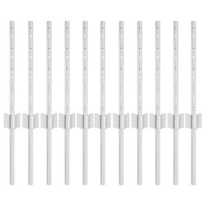 vidaXL Poste de Valla 11 pcs Plateado 40 cm Acero