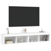 vidaXL Muebles de TV con luces LED 2 uds blanco 80x30x30 cm