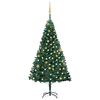 vidaXL &Aacute;rbol de Navidad preiluminado con luces y bolas verde 180 cm