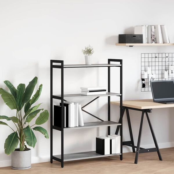 vidaXL Estante de libros Gris sonoma 80 x 30 x 120 cm