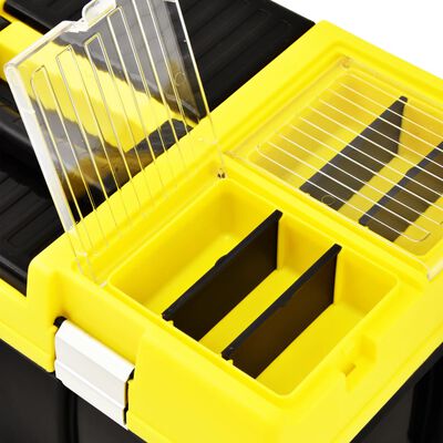 vidaXL Caja de herramientas de plástico amarillo 595x337x316 mm