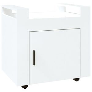 vidaXL Carrito de escritorio contrachapada blanco brillo 60x45x60 cm