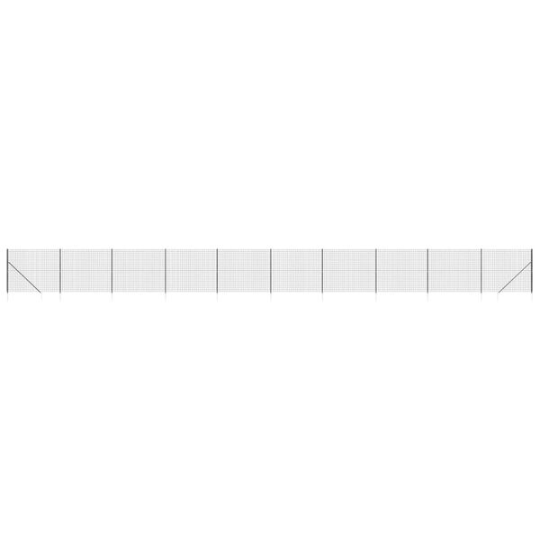 vidaXL Cerca de alambre con pinchos de anclaje gris antracita 1,6x25 m