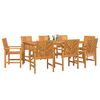 vidaXL Conjunto de Comedor de Jard&iacute;n 9 pcs Marr&oacute;n