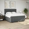 vidaXL Cama box spring con colch&oacute;n tela gris oscuro 200x200 cm