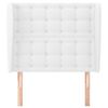 vidaXL Cabecero con orejas de cuero sintético blanco 83x23x118/128 cm