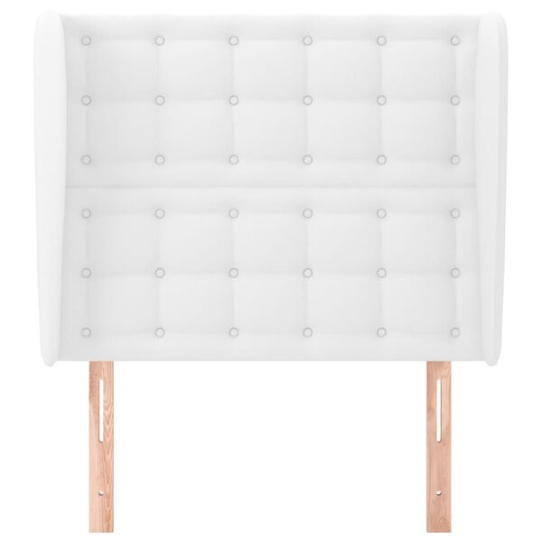 vidaXL Cabecero con orejas de cuero sintético blanco 83x23x118/128 cm