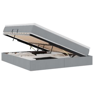vidaXL Cama con almacenamiento y colch&oacute;n Gris Claro 160 x 200 cm
