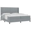 vidaXL Cama tipo Box Spring con colch&oacute;n Gris claro 200 x 200 cm tela