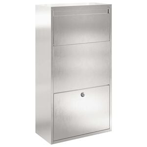 vidaXL Caja de entrega de paquetes con puerta Plateado 44 x 22 x 82 cm