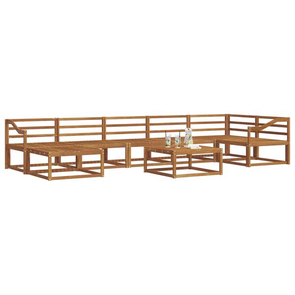 vidaXL Conjunto de sof&aacute;s de exterior 8 pcs Natural