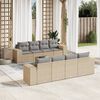 vidaXL Set de sof&aacute;s de jard&iacute;n 9 pzas con cojines rat&aacute;n sint&eacute;tico beige