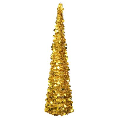 vidaXL Árbol de Navidad artificial emergente dorado PET 180 cm