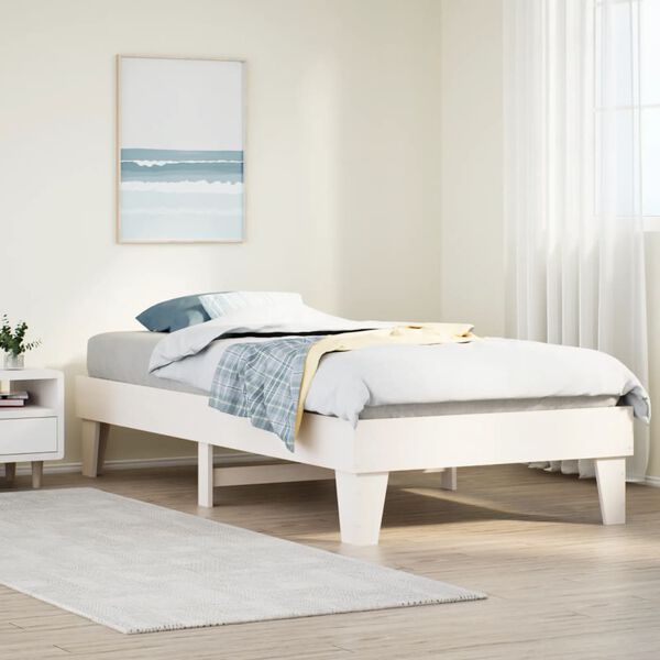 vidaXL Estructura cama sin colch&oacute;n madera maciza pino blanca 100x200cm