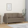 vidaXL Sof&aacute; de 2 plazas con almohadas y cojines tela gris taupe 140 cm