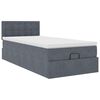 vidaXL Estructura cama otomana colch&oacute;n terciopelo gris oscuro 90x190cm