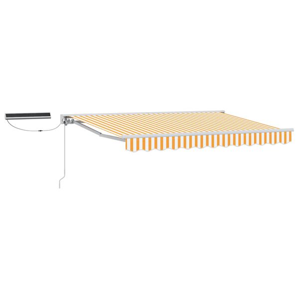 vidaXL Toldo Retr&aacute;ctil El&eacute;ctrico Amarillo y blanco 3,5 x 2 m