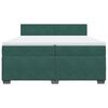 vidaXL Cama box spring con colch&oacute;n terciopelo verde oscuro 200x200 cm
