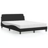 vidaXL Cama con colchón Dover cuero sintético negro 140x190 cm