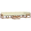 vidaXL Conjunto de sof&aacute;s de exterior con coj&iacute;n 7 pcs Natural y Crema