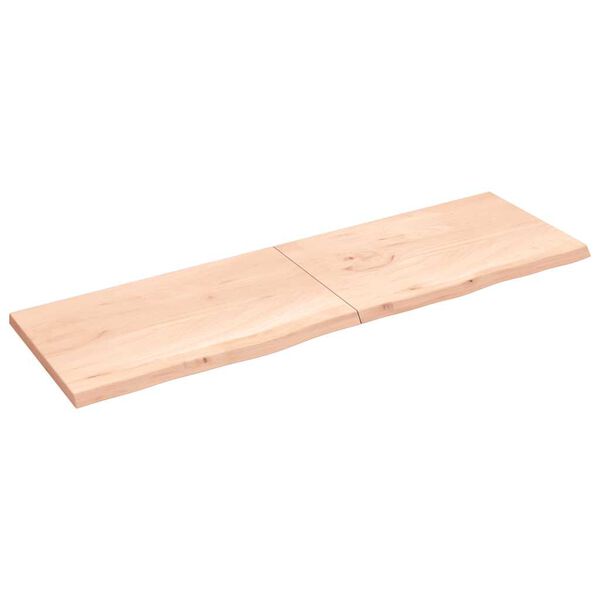 vidaXL Estante de pared madera maciza roble sin tratar 200x60x(2-4) cm