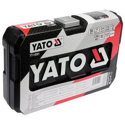 YATO Juego de herramientas 56 piezas metal negro YT-14501