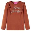 Camiseta infantil de manga larga color co&ntilde;ac 128