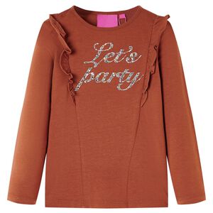 vidaXL Camiseta infantil de manga larga color co&ntilde;ac 128