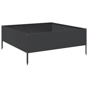 vidaXL Arriate de acero negro 100x100x41 cm