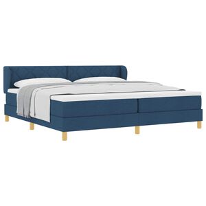 vidaXL Cama tipo Box Spring con colch&oacute;n Azul 200 x 200 cm tela