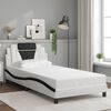 vidaXL Estructura de cama Viana sin colch&oacute;n cuero sint&eacute;tico blanco y negro