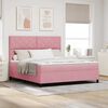 vidaXL Cama tipo Box Spring con colch&oacute;n Rosa 180 x 200 cm tela