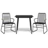 vidaXL Juego de comedor de jard&iacute;n 3 piezas rat&aacute;n PVC negro