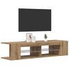 vidaXL Mueble de TV luces LED madera roble artisan 135x39x30 cm