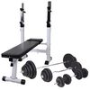 vidaXL Banco ejercicios con soporte pesas, pesas y mancuernas 120 kg