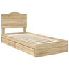 vidaXL Cama con almacenamiento con cabecera Roble Sonoma 100 x 200 cm