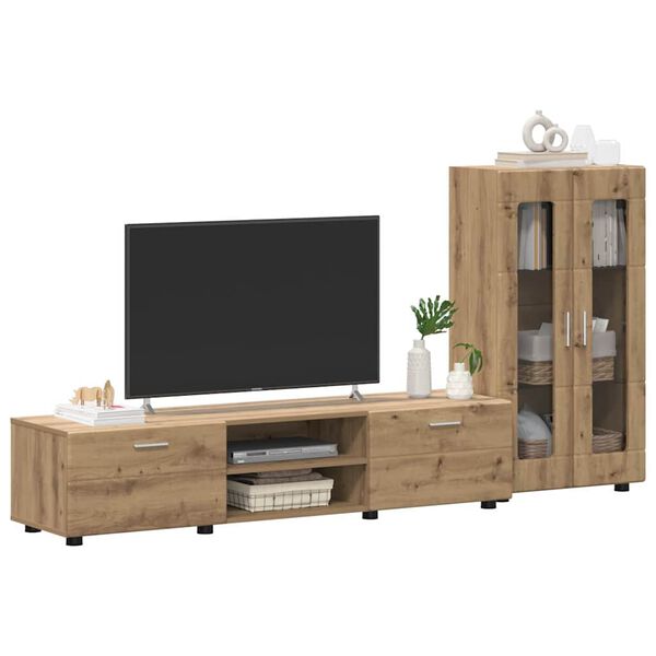 vidaXL Conjunto de mueble de TV con caj&oacute;n FLORIN Roble artesanal