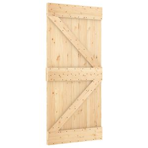 vidaXL Puerta Corredera NARVIK Natural y negro 95 x 210 cm (213,5 cm)