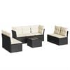 vidaXL Set de sof&aacute;s de jard&iacute;n 8 piezas y cojines rat&aacute;n sint&eacute;tico negro