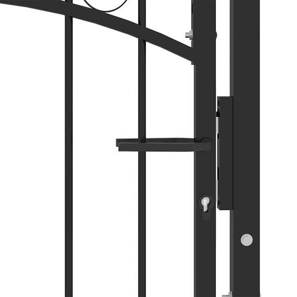 vidaXL Puerta de jard&iacute;n con arco superior acero negro 100x86 cm