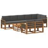 vidaXL Conjunto de sof&aacute;s de exterior 9 pcs Natural y Antracita
