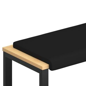 vidaXL Coj&iacute;n de banco Cuero sint&eacute;tico Negro Profundidad 35 cm