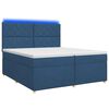 vidaXL Cama box spring con colch&oacute;n con cabecera Azul 200 x 200 cm Tela