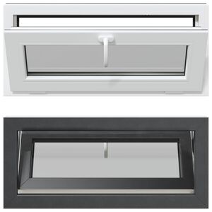 vidaXL Ventana de s&oacute;tano RISOR 90 x 40 cm PVC y vidrio Gris antracita